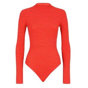 Fendi x SKIMS Mock Neck Long Sleeve Bodysuit | XS